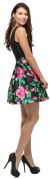 Lace Top Floral Skirt Short Homecoming Party Dress back in Black/Multi